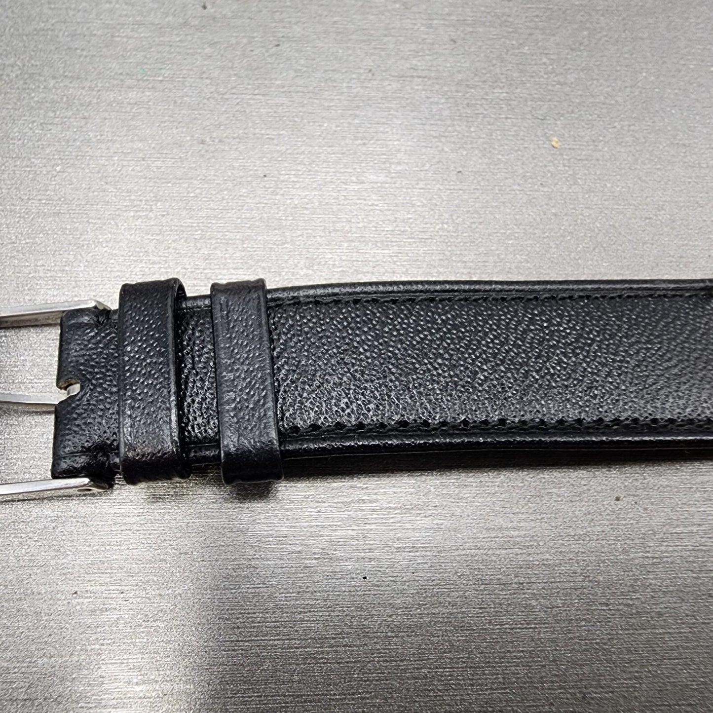 Omega Leather Watch Band 18mm Black Steel Buckle Vintage Swiss Made2