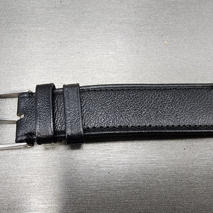 Omega Leather Watch Band 18mm Black Steel Buckle Vintage Swiss Made2