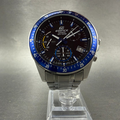 Casio Edifice Chronograph Watch Men 42mm Black Dial Steel Date EFV-540 New Batt5