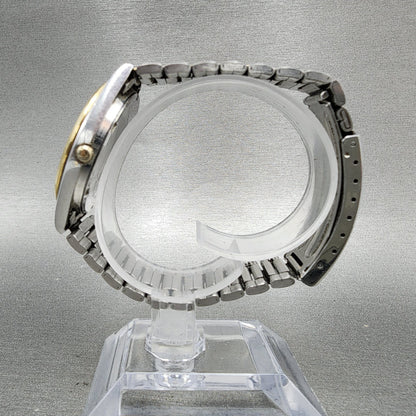 Seiko SQ Watch Men 34mm Silver Dial Two Tone Daydate 5H238a09 New Battery6
