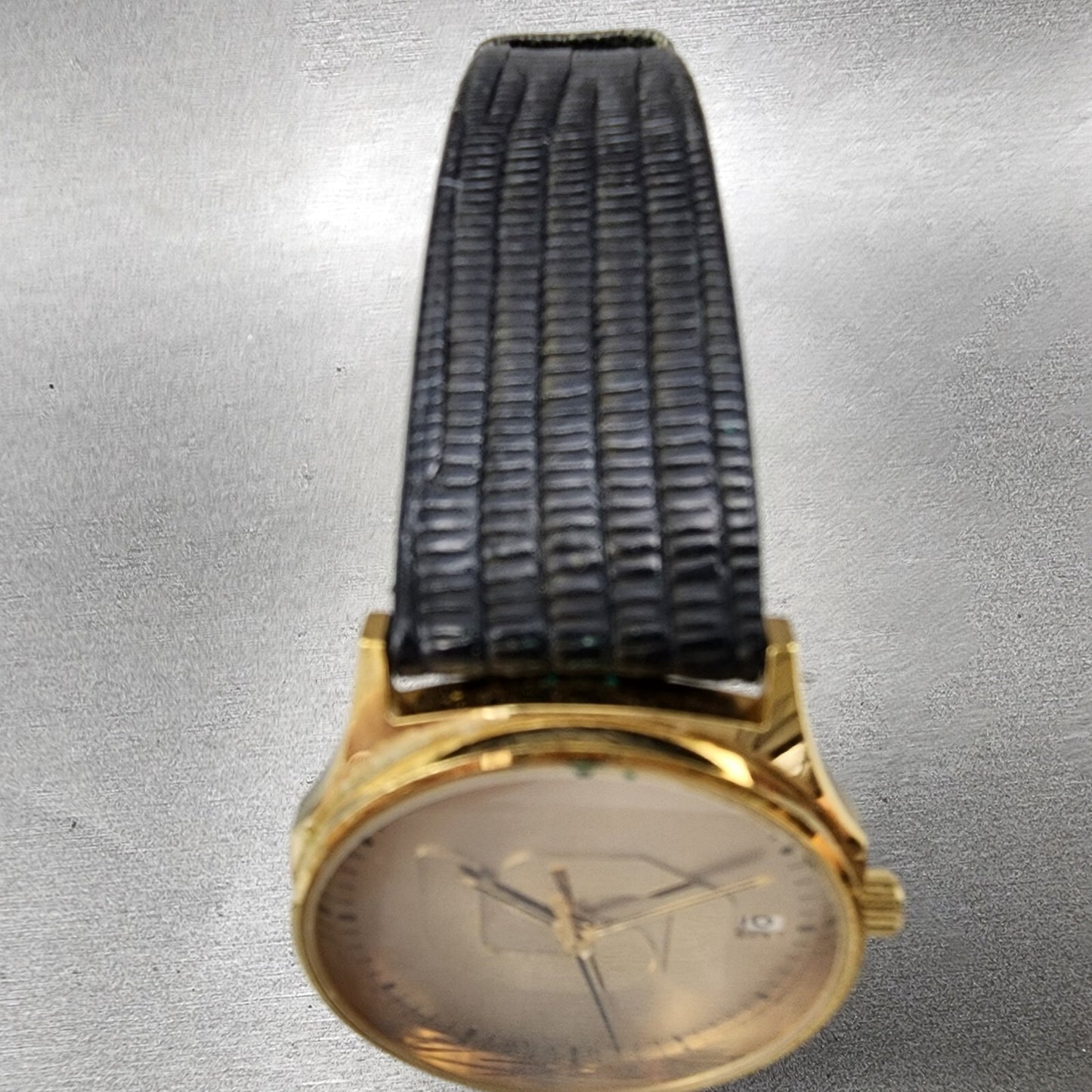 Bulova Accutron Watch Men 31mm Gold Dial Gold Tone Date Round  New Battery4