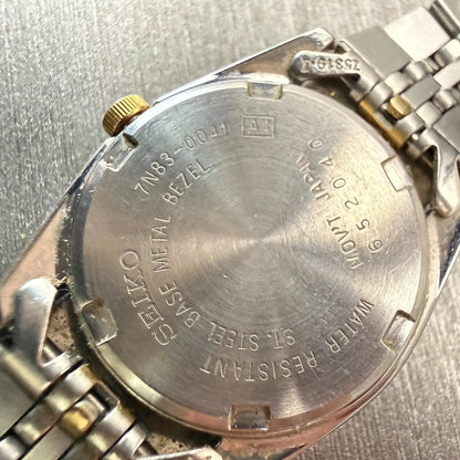 Seiko Watch Women 24mm Silver Dial Two Tone Daydate Round 7N83-0041 New Battery10