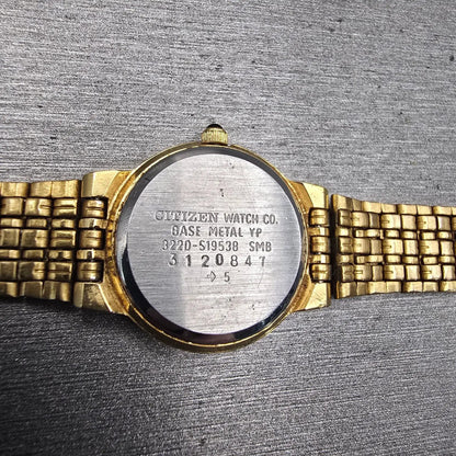 Citizen Watch Women 21mm White Dial Gold Tone Round 3220-S19538 New Battery VTG10