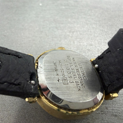 Seiko Watch Women 22mm Champagne Dial Gold Tone Octagon 1421-5210 New Battery9