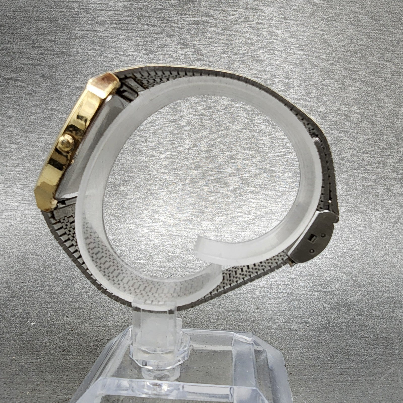 Seiko Watch Men 30mm Champagne Dial Gold Tone Rectangle 34215229 New Battery6