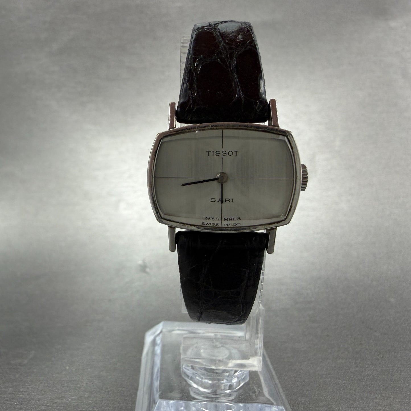 Tissot Sari Watch Women 24mm Silver Dial Silver Tone Rectangle Manual Wind PARTS6