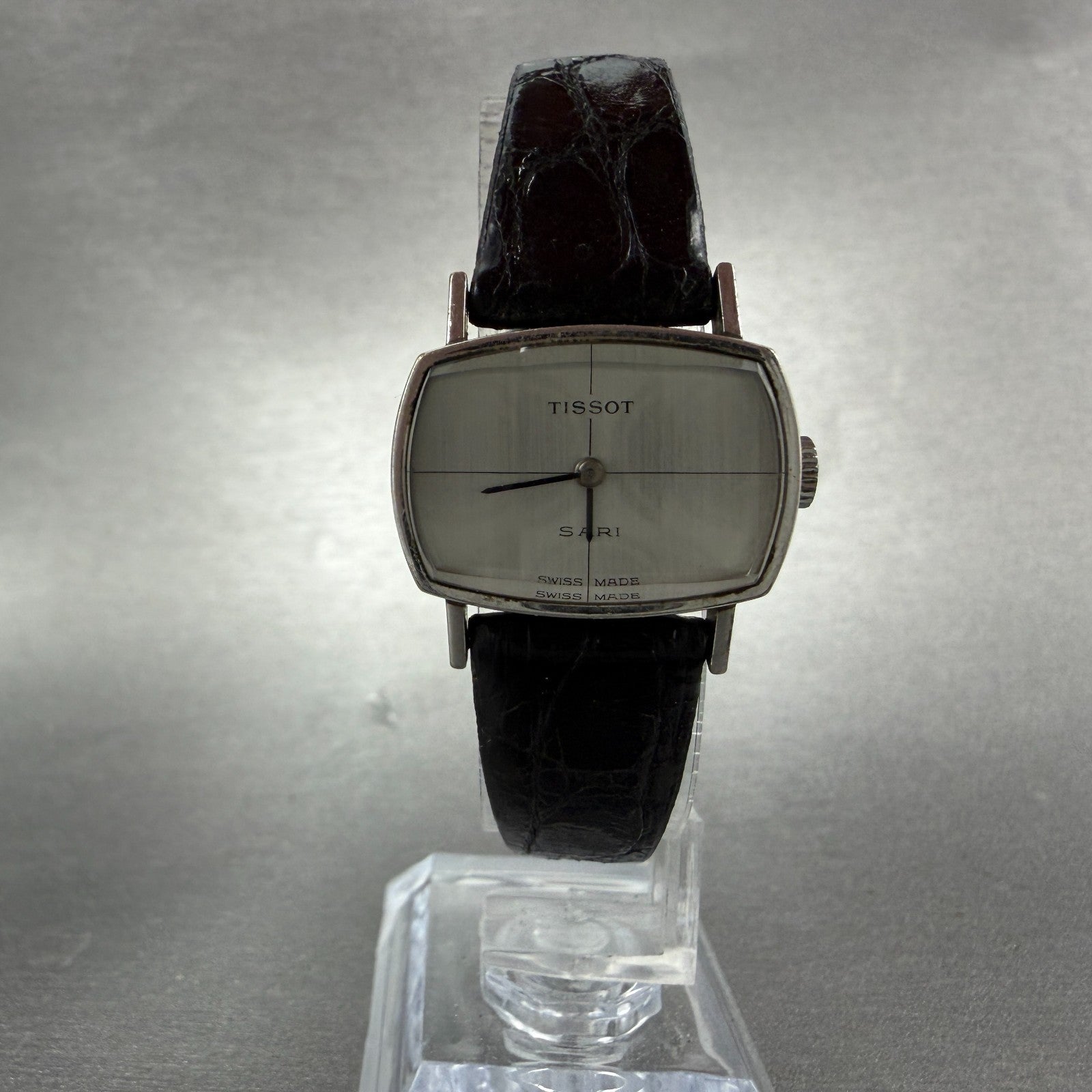Tissot Sari Watch Women 24mm Silver Dial Silver Tone Rectangle Manual Wind PARTS6