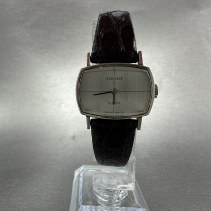 Tissot Sari Watch Women 24mm Silver Dial Silver Tone Rectangle Manual Wind PARTS6