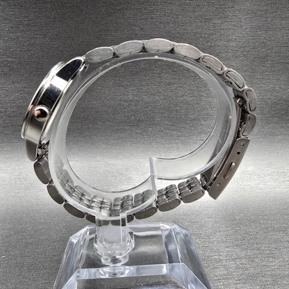 Seiko Watch Women 29mm Black Dial Silver Tone Date Round 6N22-00A0 New Battery6