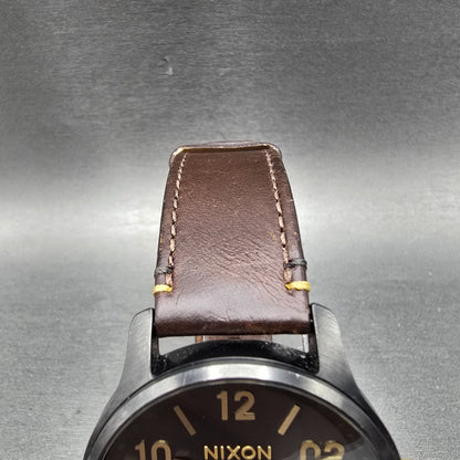 Nixon The Patrol Watch Men 44mm Black Dial Black Tone Round Leather new Battery4