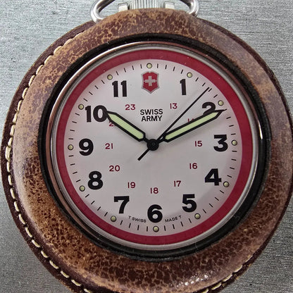 Victorinox Swiss Army Pocket Watch Men 48mm White Dial Silver Tone Round New Bat1