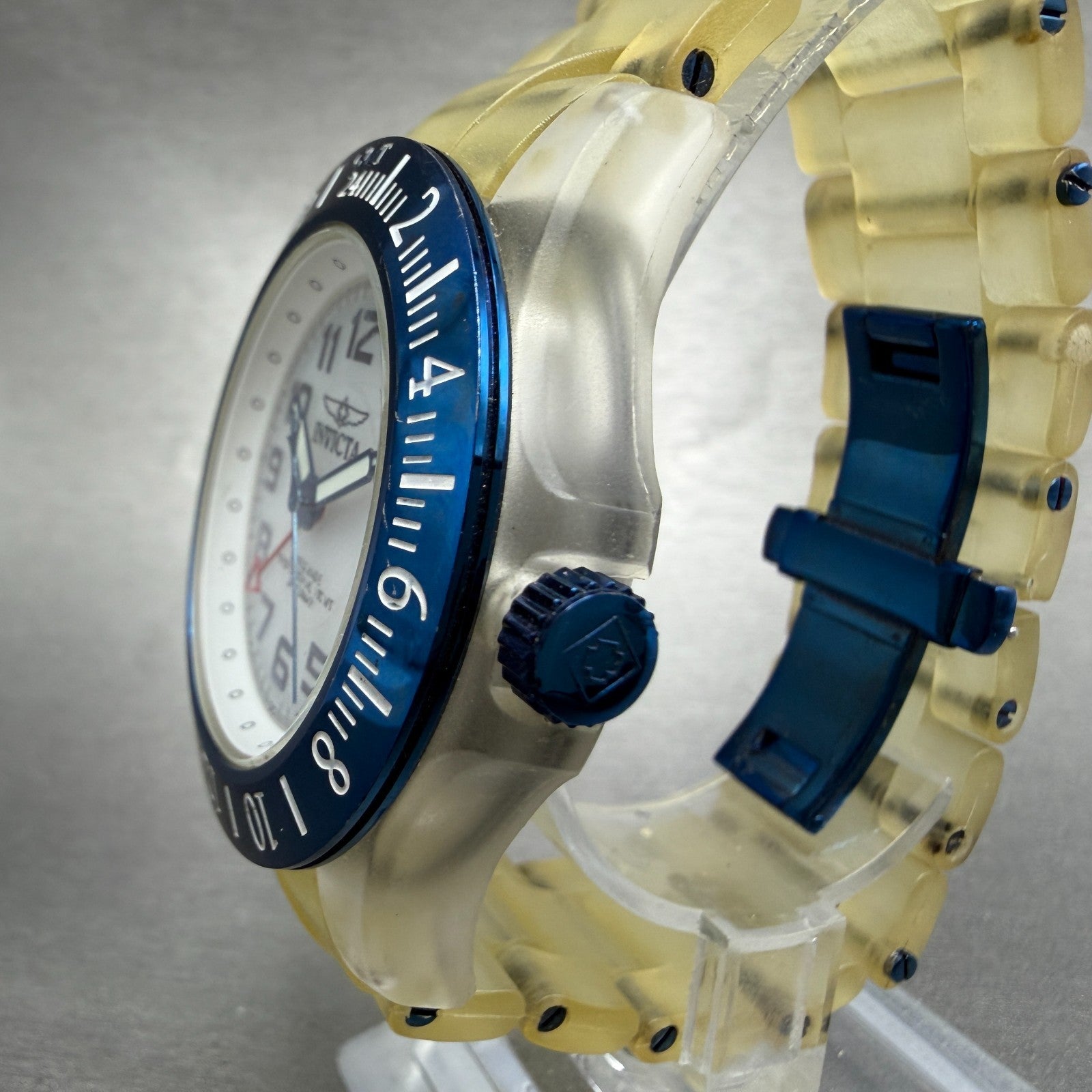 Invicta Speedway GMT Watch Men 44mm White Dial Clear Case Case Date 3565 New bat2