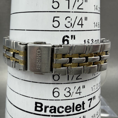 Seiko Watch Women 26mm Silver Dial Two Tone Date Round 7n820at0 New Battery10