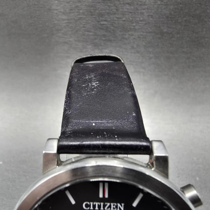 Citizen Eco-Drive Chronograph Watch Men 39mm Black Dial Steel Date Round JDM4