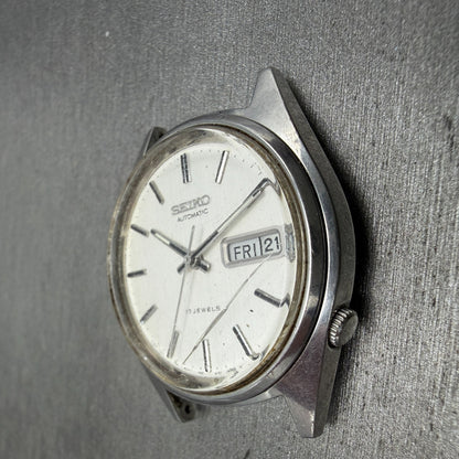 Seiko Automatic Watch Men 36mm Silver Dial Silver Tone Daydate 6309-7159 PARTS7