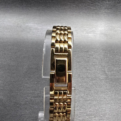 Seiko Watch Women 14mm Black Dial Gold Tone Oval 1F20-5B99 New Battery Vintage P7