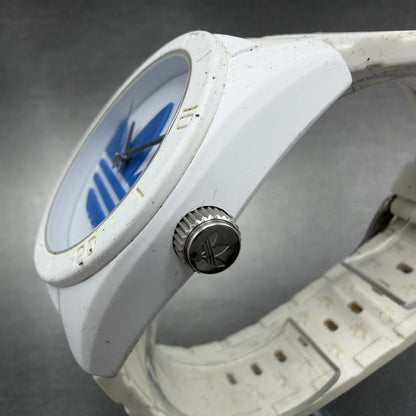 Adidas Santiago Watch Men 43mm White Dial White Tone Round  ADH2824 New Battery2