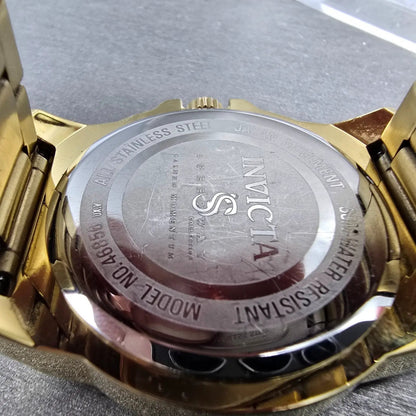 Invicta Speedway Watch Men 42mm Green Dial Gold Daydate Round 46856 New battery9