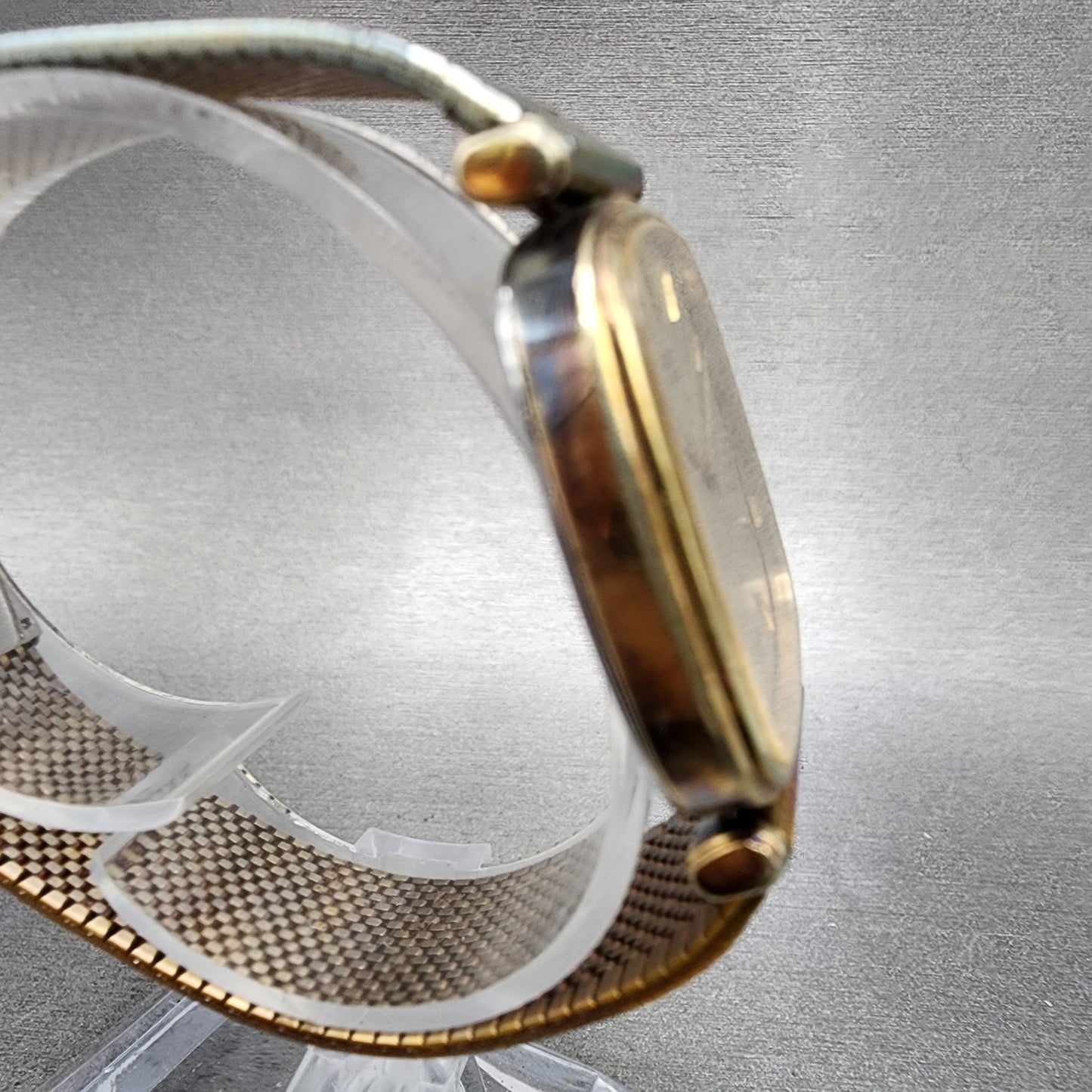 Seiko Dolce Watch Men 32mm Gold Dial Gold Plated Rectangle 59315400 New Battery3