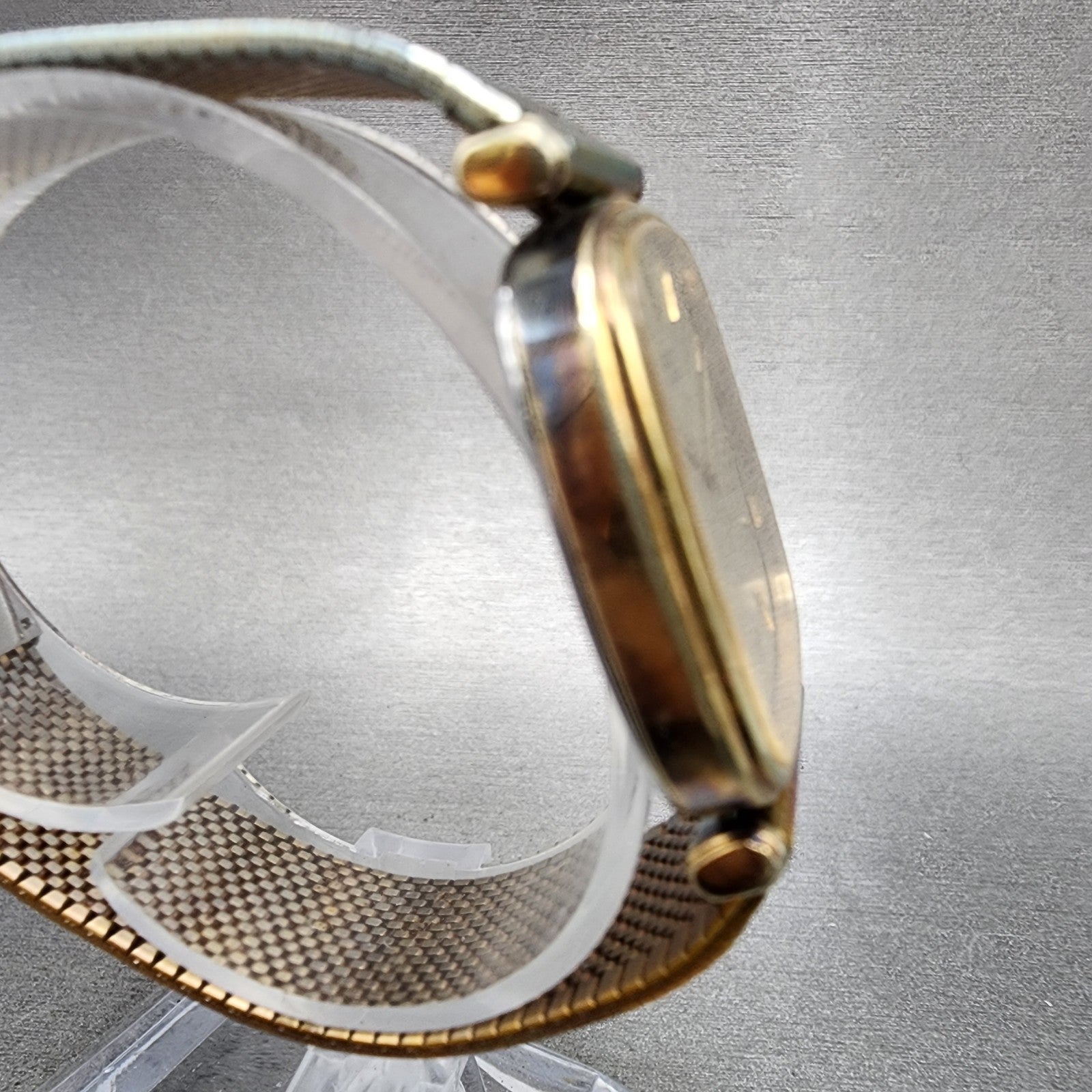 Seiko Dolce Watch Men 32mm Gold Dial Gold Plated Rectangle 59315400 New Battery3