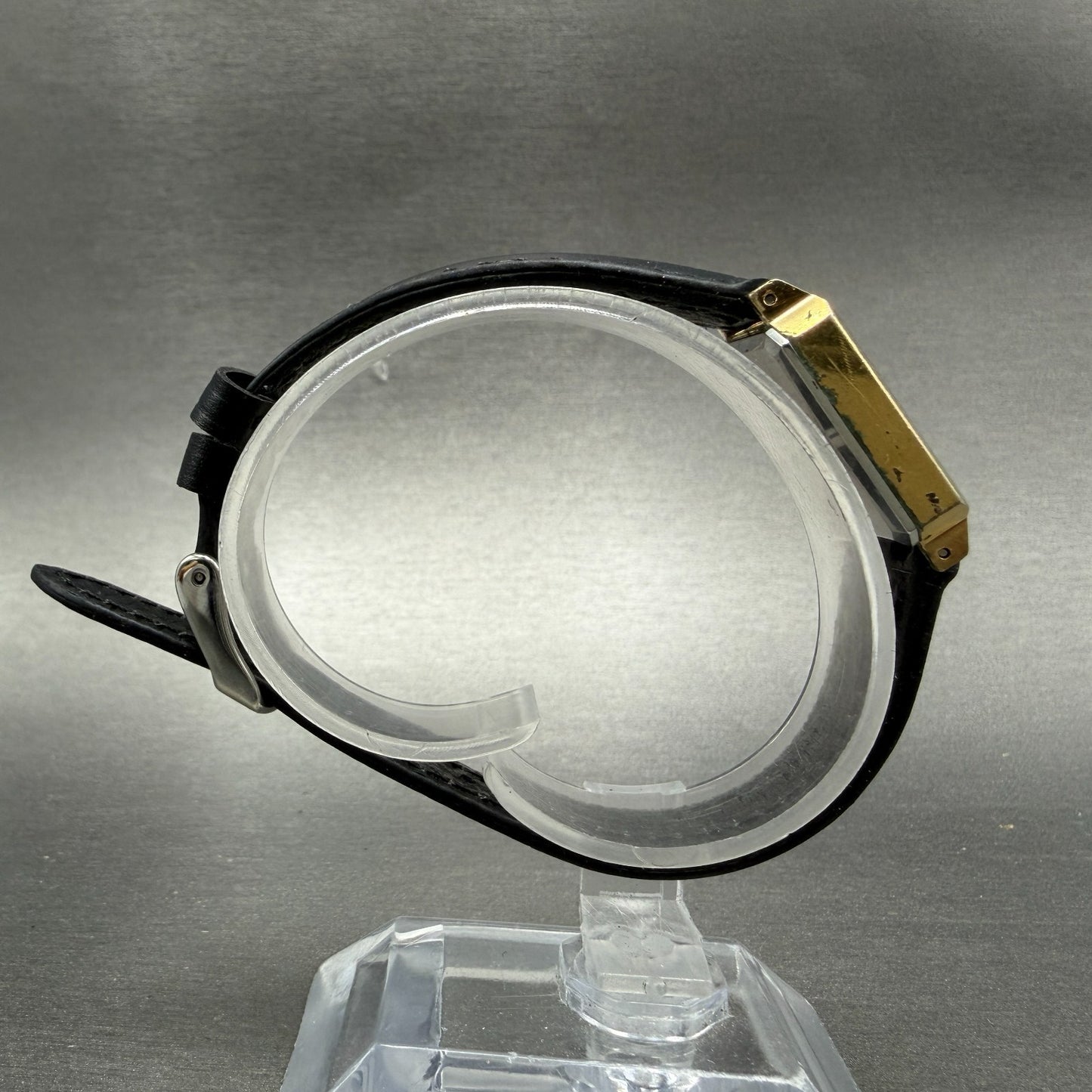 Seiko Tank Watch Women 20mm Champagne Dial Gold Tone 2621-5110 New Battery8