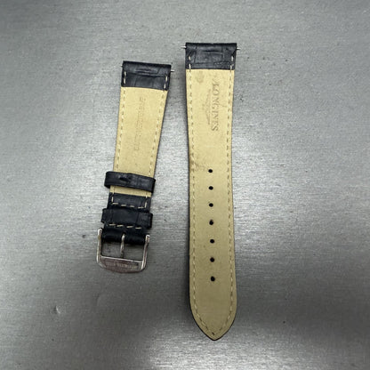 Longines Leather Band 20mm Black Crocodile grain Vintage Silver Buckle7