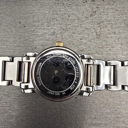 Michael Kors Janey Watch Women 34mm Silver Dial Two Tone Date MK3487 New Battery10