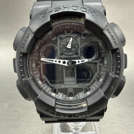 Casio G-Shock GA-100 Watch Men 51mm Black Alarm Chrono Daydate New Battery0
