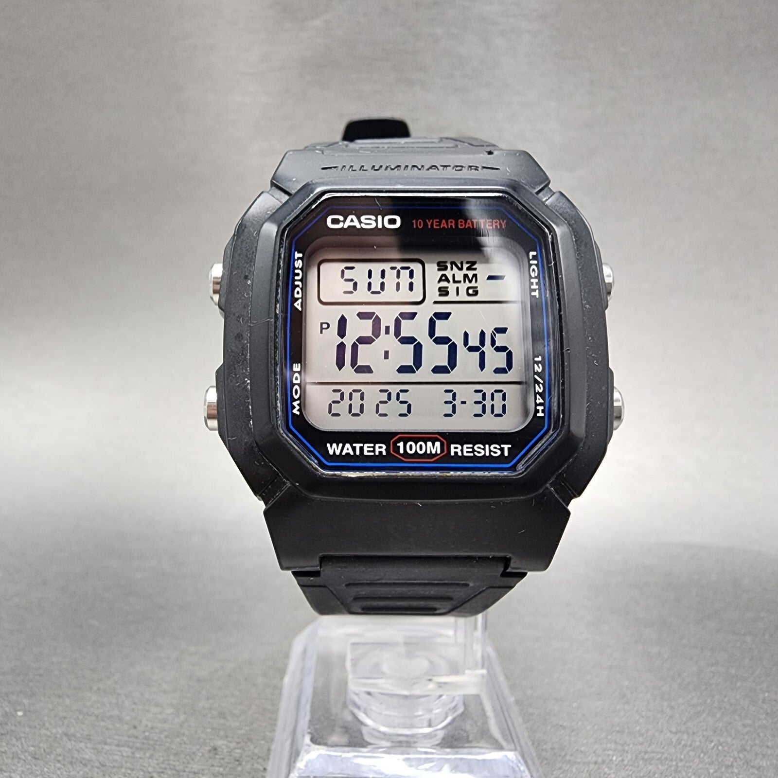 Casio W800H Watch Men 38mm Digital Black Tone Alarm Chrono New Battery5