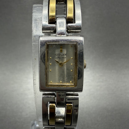 Citizen Elegance Tank Watch Women 14mm Champagne Dial TwoTone 5421H24156 NewBat0