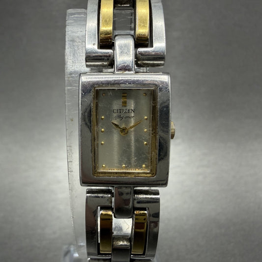 Citizen Elegance Tank Watch Women 14mm Champagne Dial TwoTone 5421H24156 NewBat0