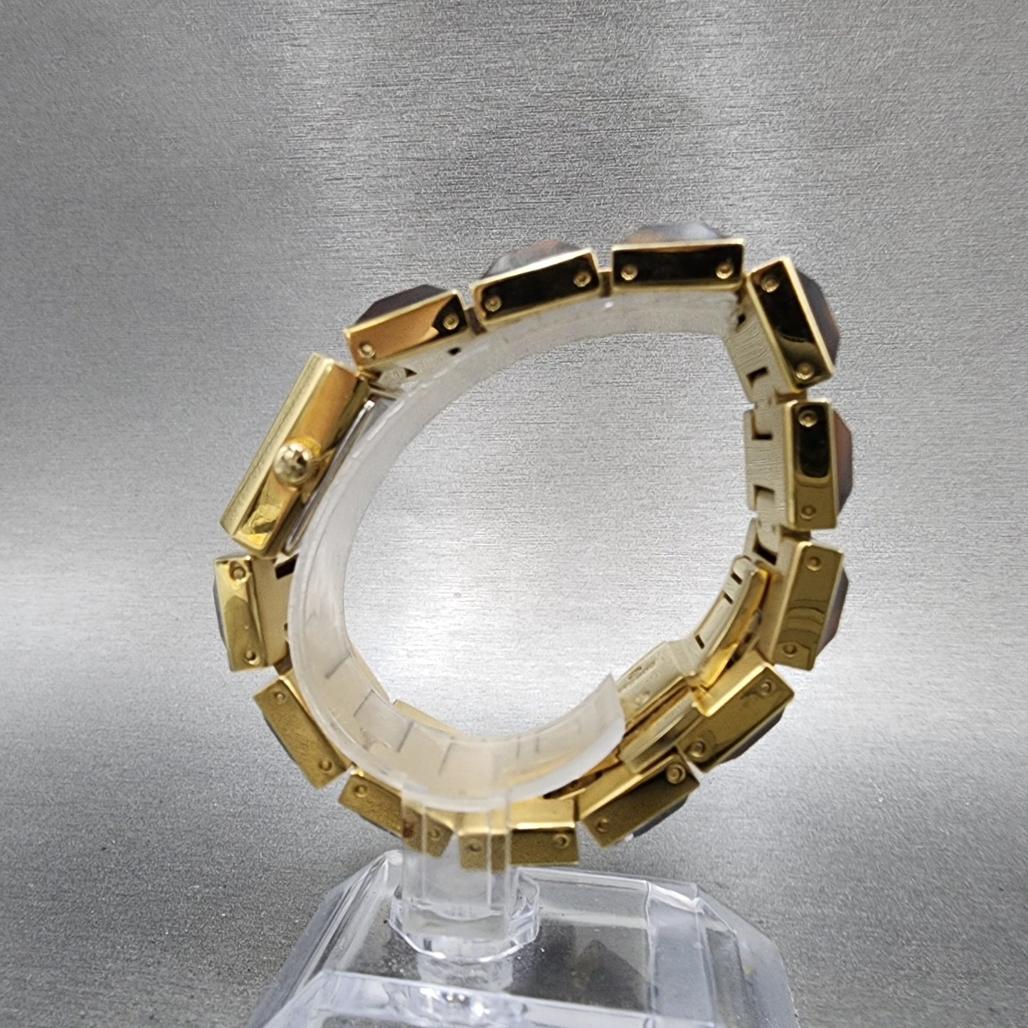 Michael kors Watch Women 25mm Brown Dial Gold Tone Rectangle MK4250 New Batt5