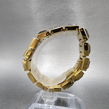 Michael kors Watch Women 25mm Brown Dial Gold Tone Rectangle MK4250 New Batt5