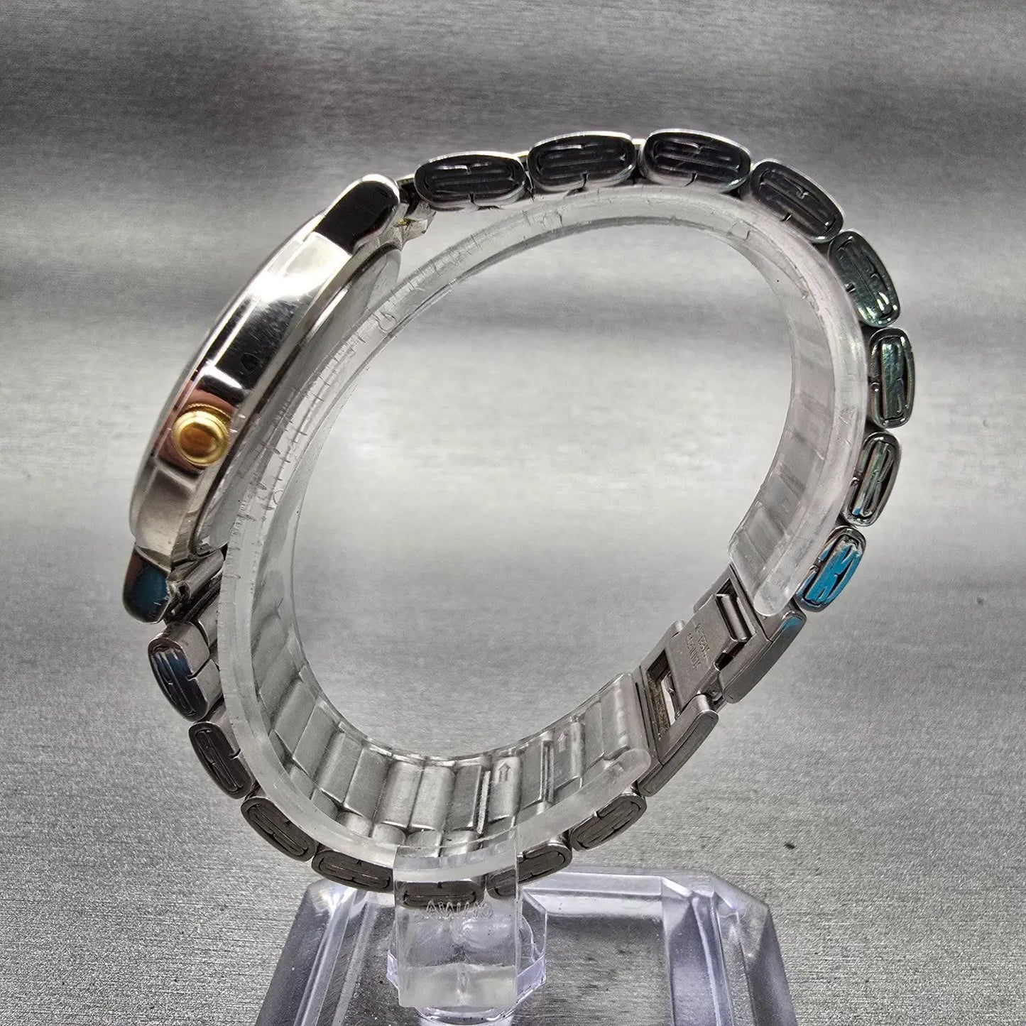 Seiko Watch Men 34mm Silver Dial Two Tone Round V701-2F40 New Battery Vintage6