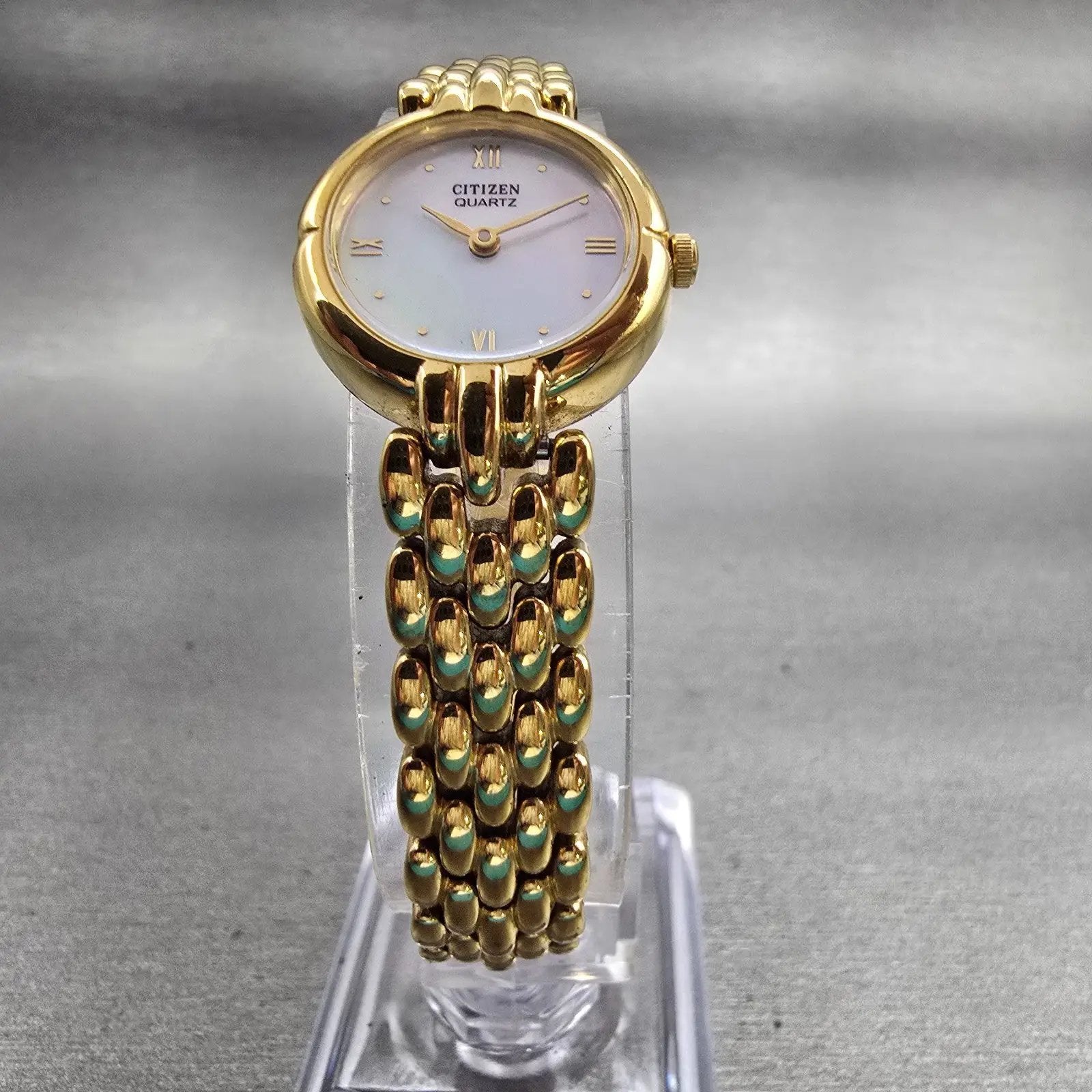 Citizen Watch Women 19mm MOP Dial Gold Tone Round 5920-S49677 New Battery VTG5