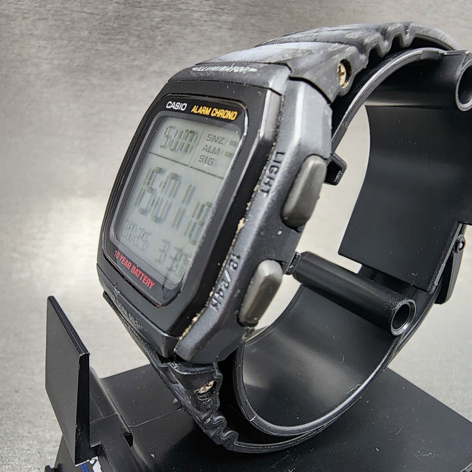 Casio W96H Watch Men 35mm Digital Black Tone Alarm Chrono Rectangle New Battery2
