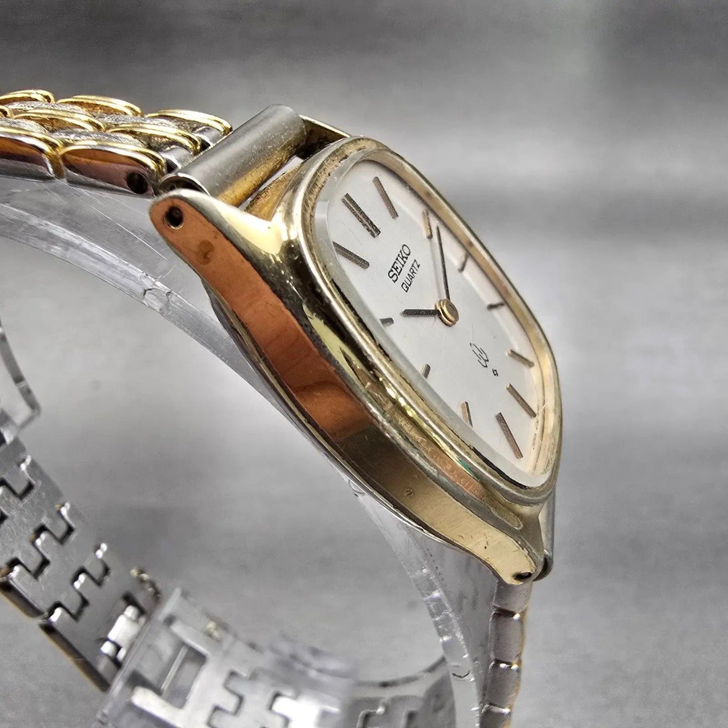 Seiko Watch Women 24mm Silver Dial Gold Tone Oval 4130-5160 New Battery Vintage3