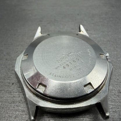 Seiko Elinx Watch Men 37mm Silver Dial Silver Tone Date Round 0702-7070 PARTS8