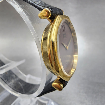 Seiko Watch Women 25mm Brown Dial Gold Plated Octagon 18-0150 New Battery