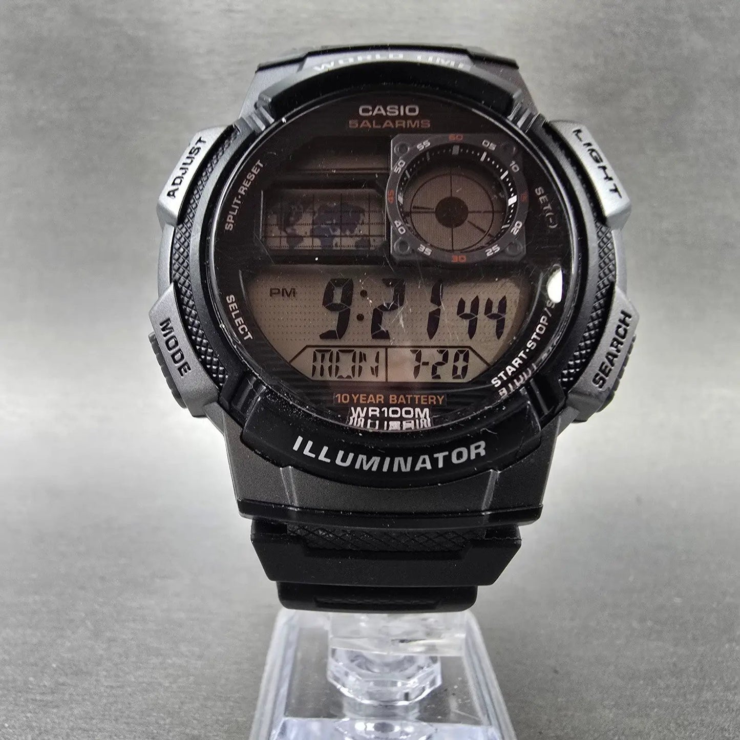 Casio AE-1000W Watch Men 44mm Black Dial Gray Black World Time Digital READ!!!!!5