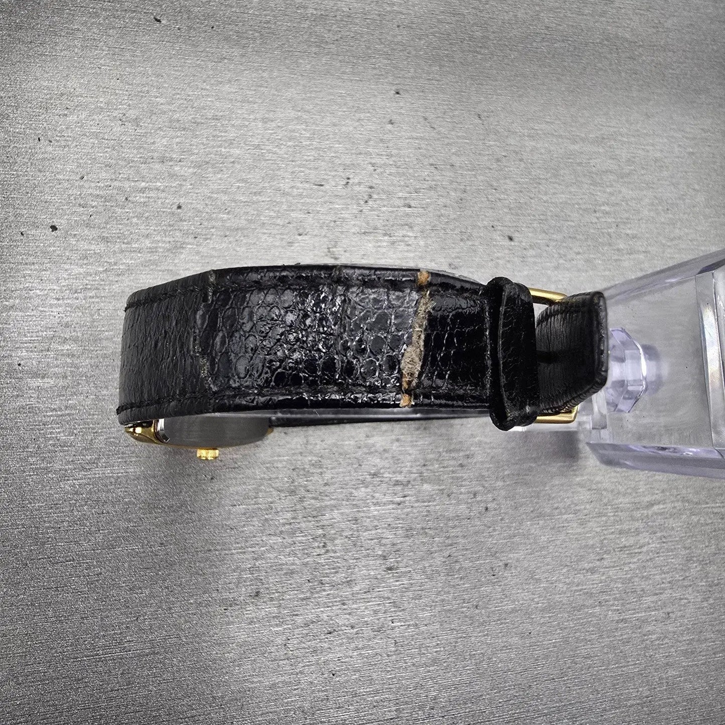 Citizen CQ Watch Men 25mm Black Dial Gold Tone Rectangle 6031-T20981 New Battery9