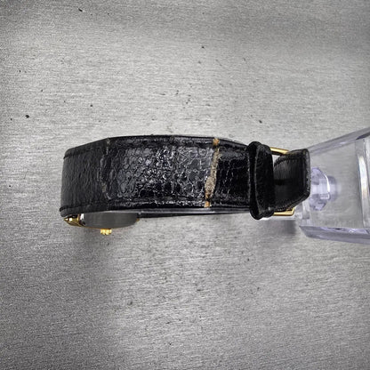 Citizen CQ Watch Men 25mm Black Dial Gold Tone Rectangle 6031-T20981 New Battery9