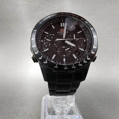 Casio Edifice Watch Men 41mm Black Dial Black Tone Date Round EQW550 PARTS5
