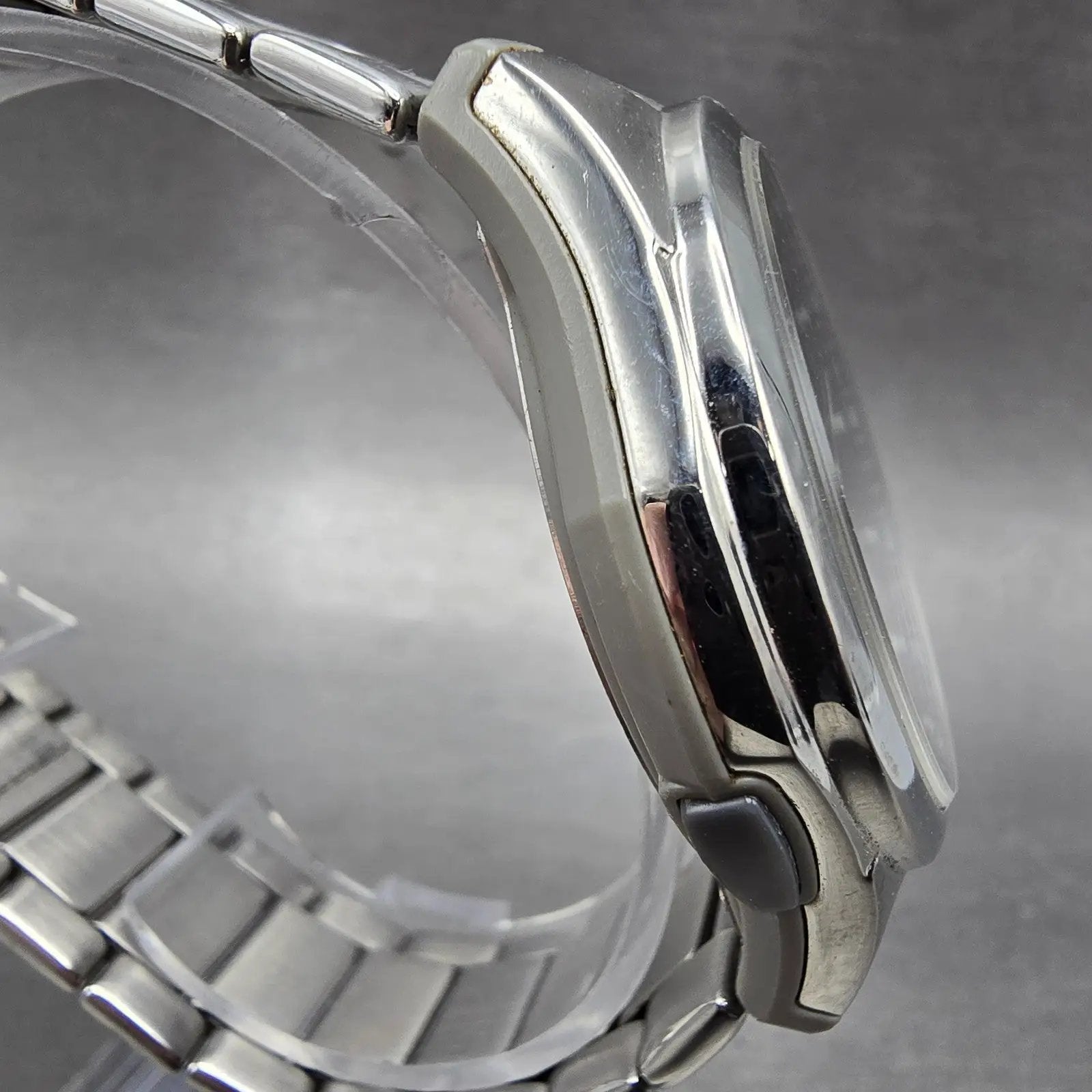 Casio Wave Ceptor  Watch Men 42mm Black Dial Steel Analog Digital Solar Runs R2