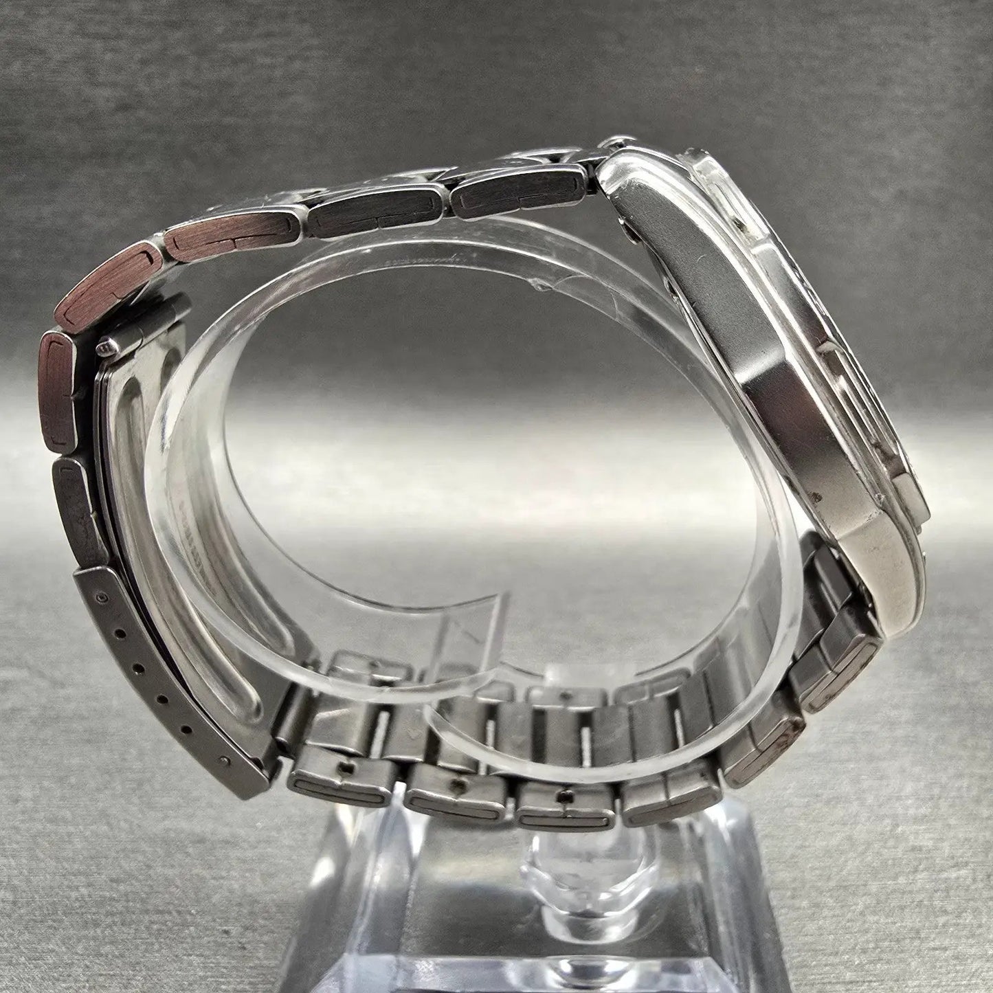 Seiko Alba Watch Men 41mm White Dial Silver Tone Daydate Round V743-8B60 New Bat8