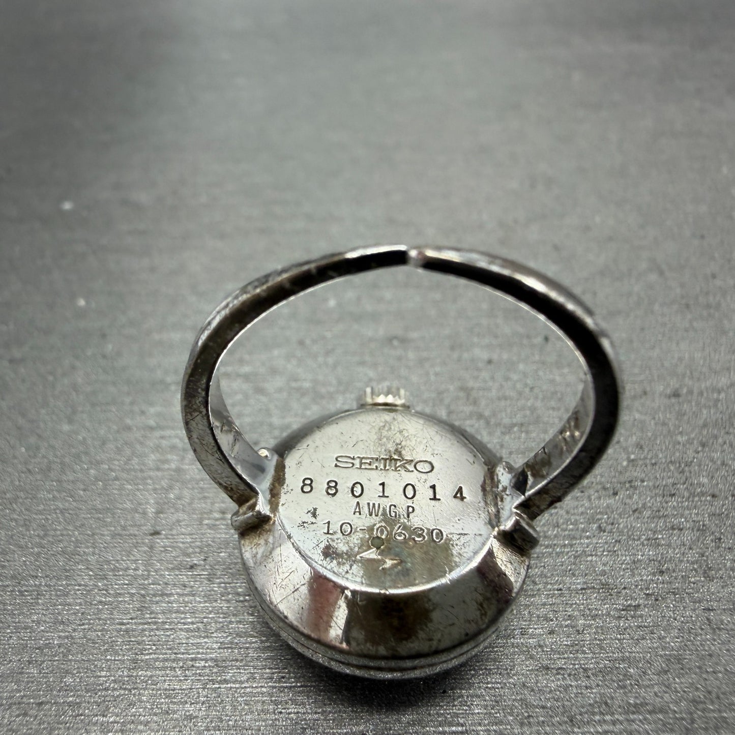 Seiko Ring Watch Women 18mm White Dial White Gold Plated 10-0630 VTG PARTS7
