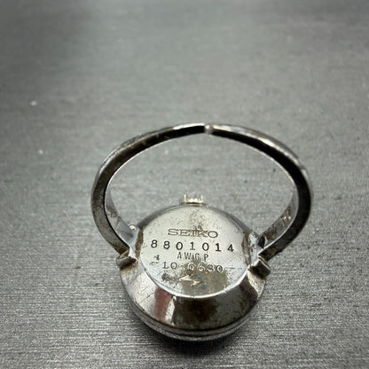 Seiko Ring Watch Women 18mm White Dial White Gold Plated 10-0630 VTG PARTS7