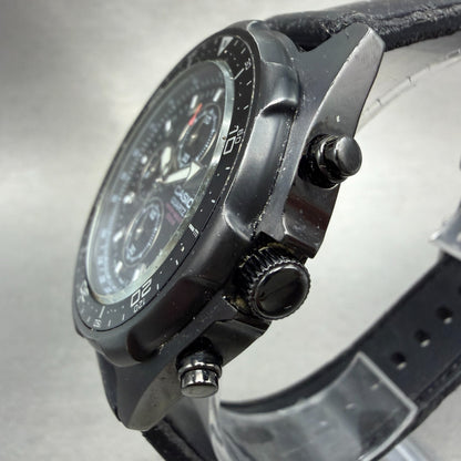 Casio Chronograph Watch Men 45mm Black Dial Black Tone Date AMW-330 New Battery2