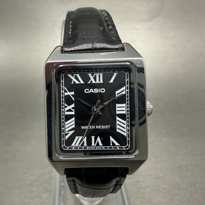 Casio Tank Watch Women 22mm Black Dial Silver Tone Rectangle LTP-V007 NewBatt T30