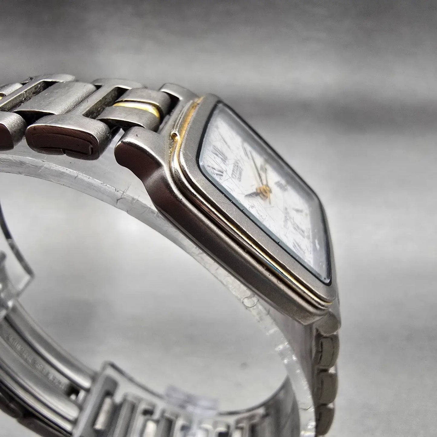 Citizen Tank Watch Women 22mm White Dial Titanium Rectangle 5431-F42341 New Batt3
